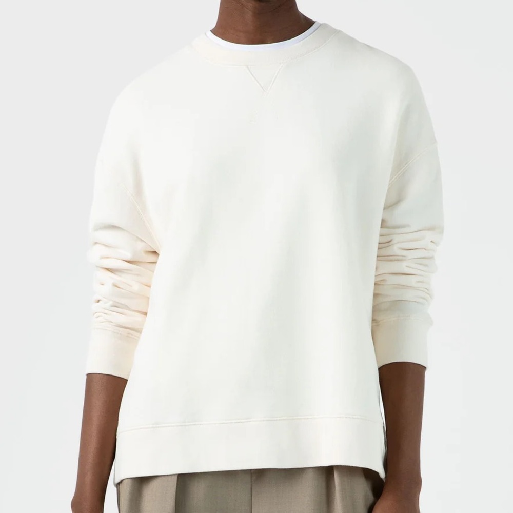 NWT Sunspel made in Portugal off white super soft oversized sweatshirt